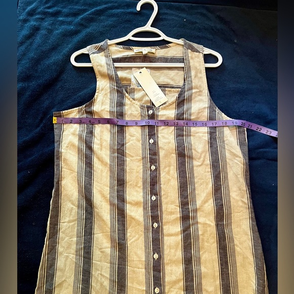 NWT Olive & Oak Sleeveless Striped Button Down Tank Dress Size L - Picture 4 of 8